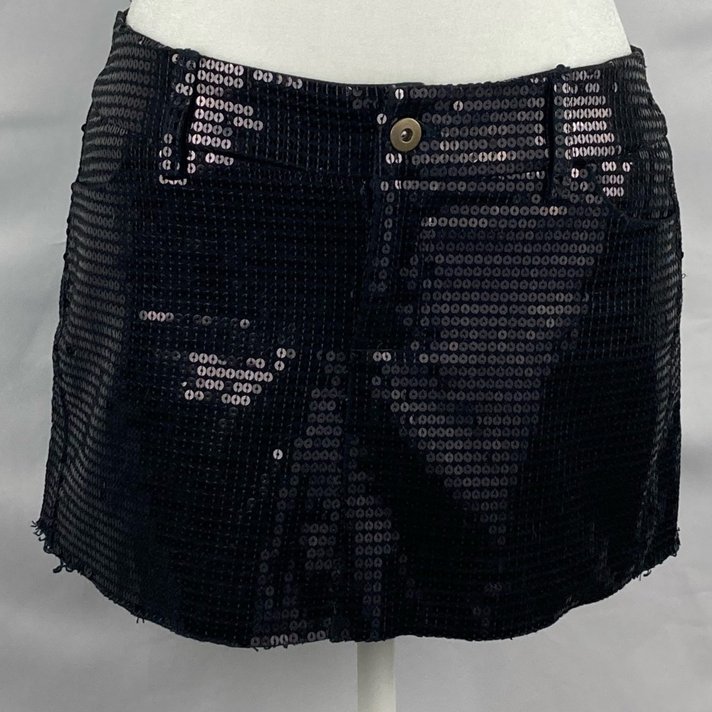 Y2K Sequin Denim Mini Skirt